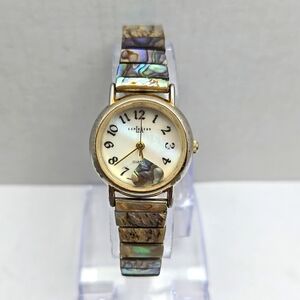 Womens Vintage La Express Abalone Shell Watch Bracelet Heart 24mm New Battery